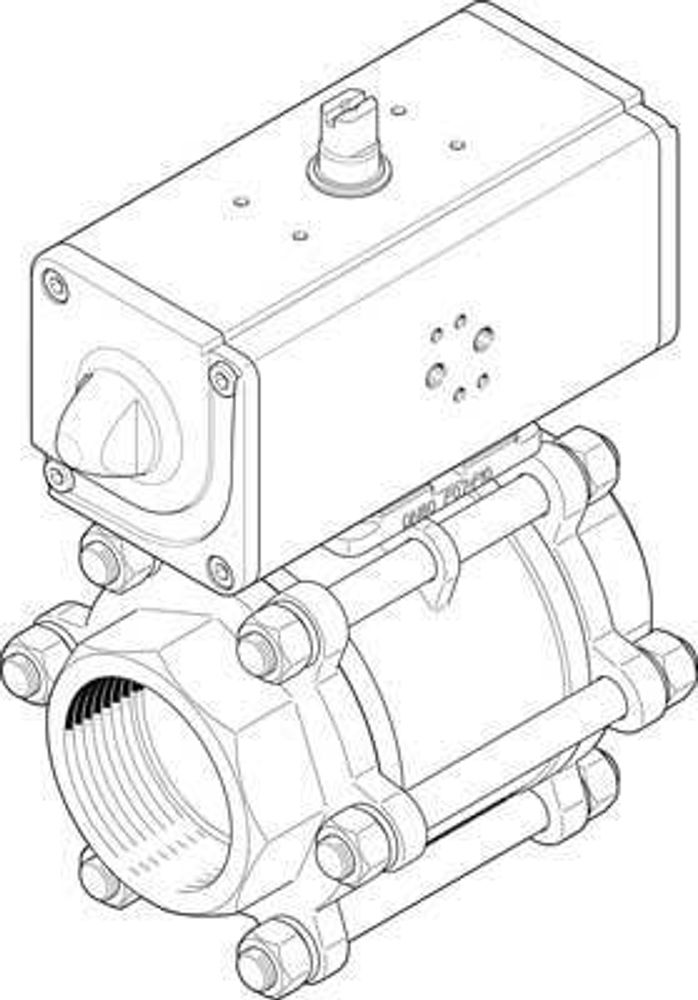 VZBA-4&quot;-GG-63-T-22-F10-V4V4T-PP240-R-90- Шаровой кран с приводом