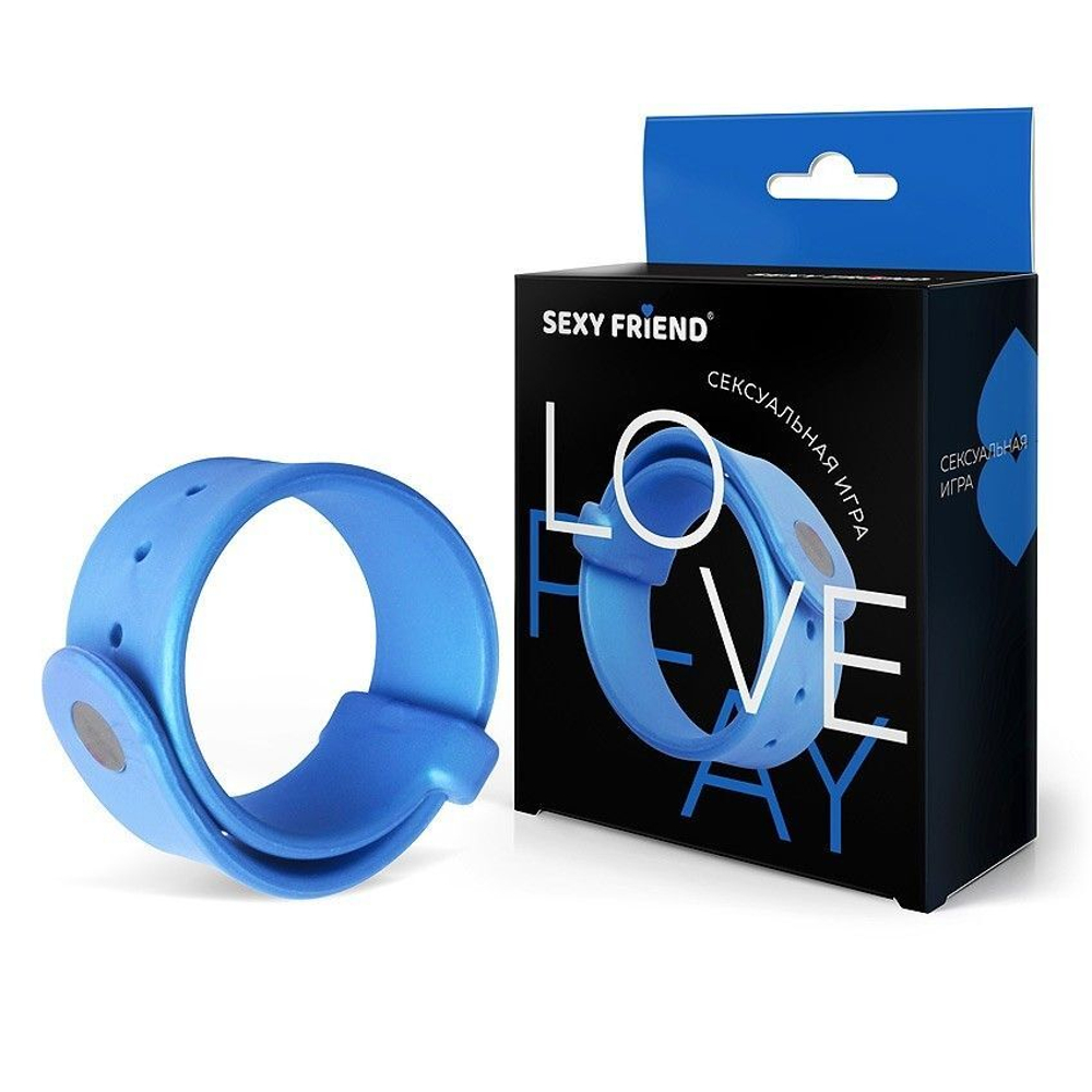 Голубой эрекционный ремешок-утяжка (Цвет: голубой)