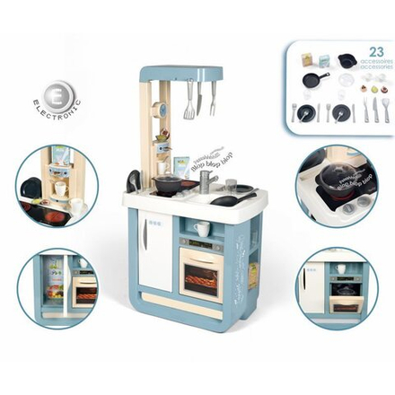 Детская электронная  кухня Bon Appetit с 23 аксессуарами голубая Smoby 310823