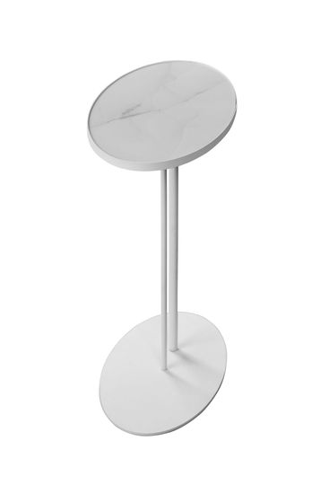 Журнальный столик Stone овальный 015, белый