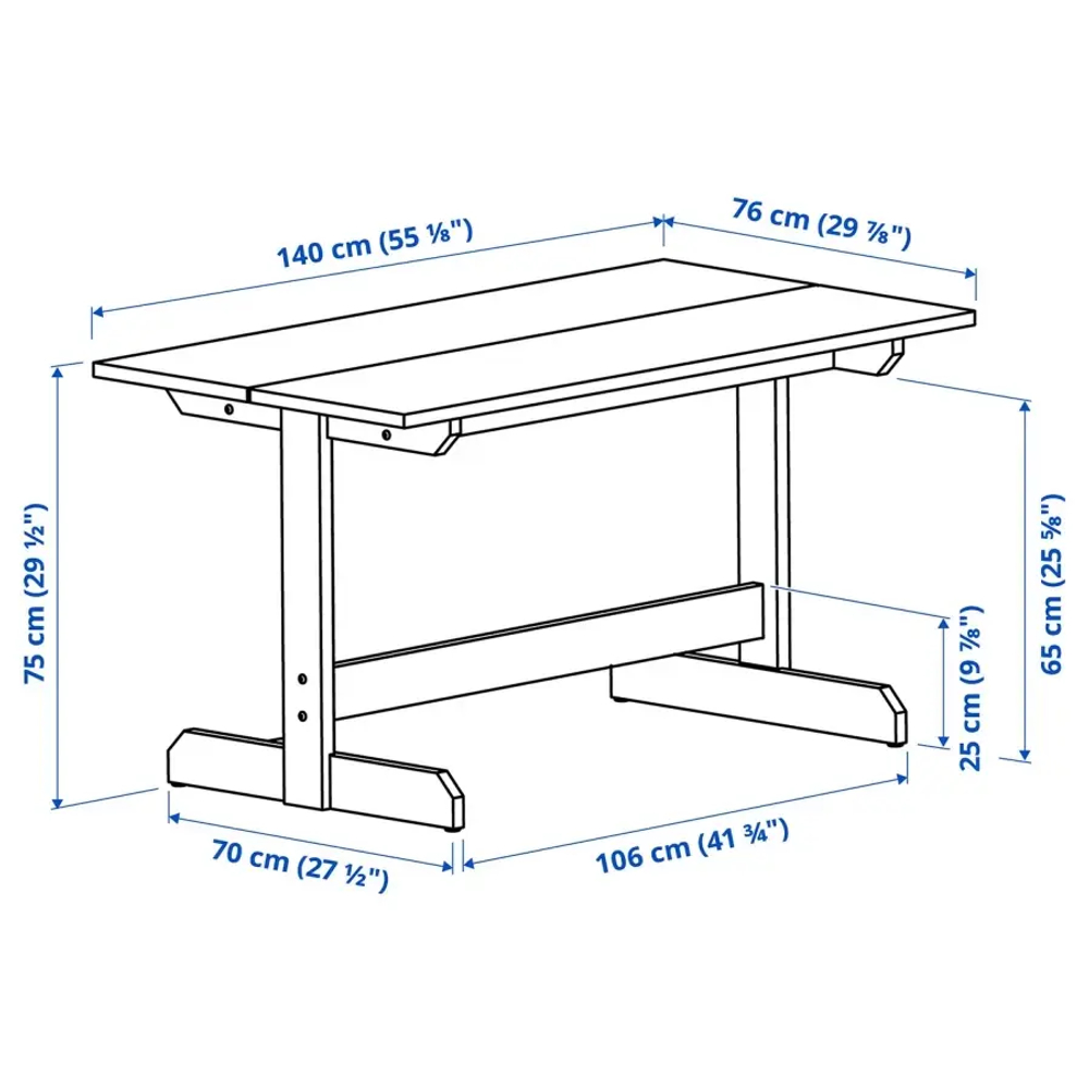 Обеденный набор - NACKANÄS IKEA/ НАККАНАС ИКЕА, 140х76х75 см, коричневый