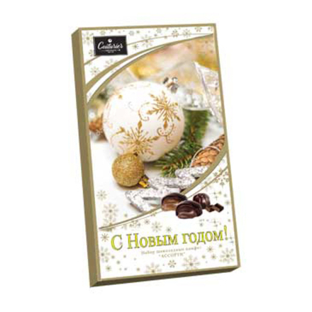 Набор конфет "АССОРТИ" БЕЛАЯ Крем-Брюле/Помадно-Сливочная/Крем-Шоколад 130г