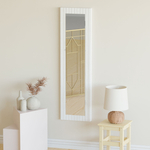 Зеркало настенное прямоугольное Пиафорте 119х33 см с деревянной рамой цвет белый / зеркало в прихожую из массива сосны в стиле лофт