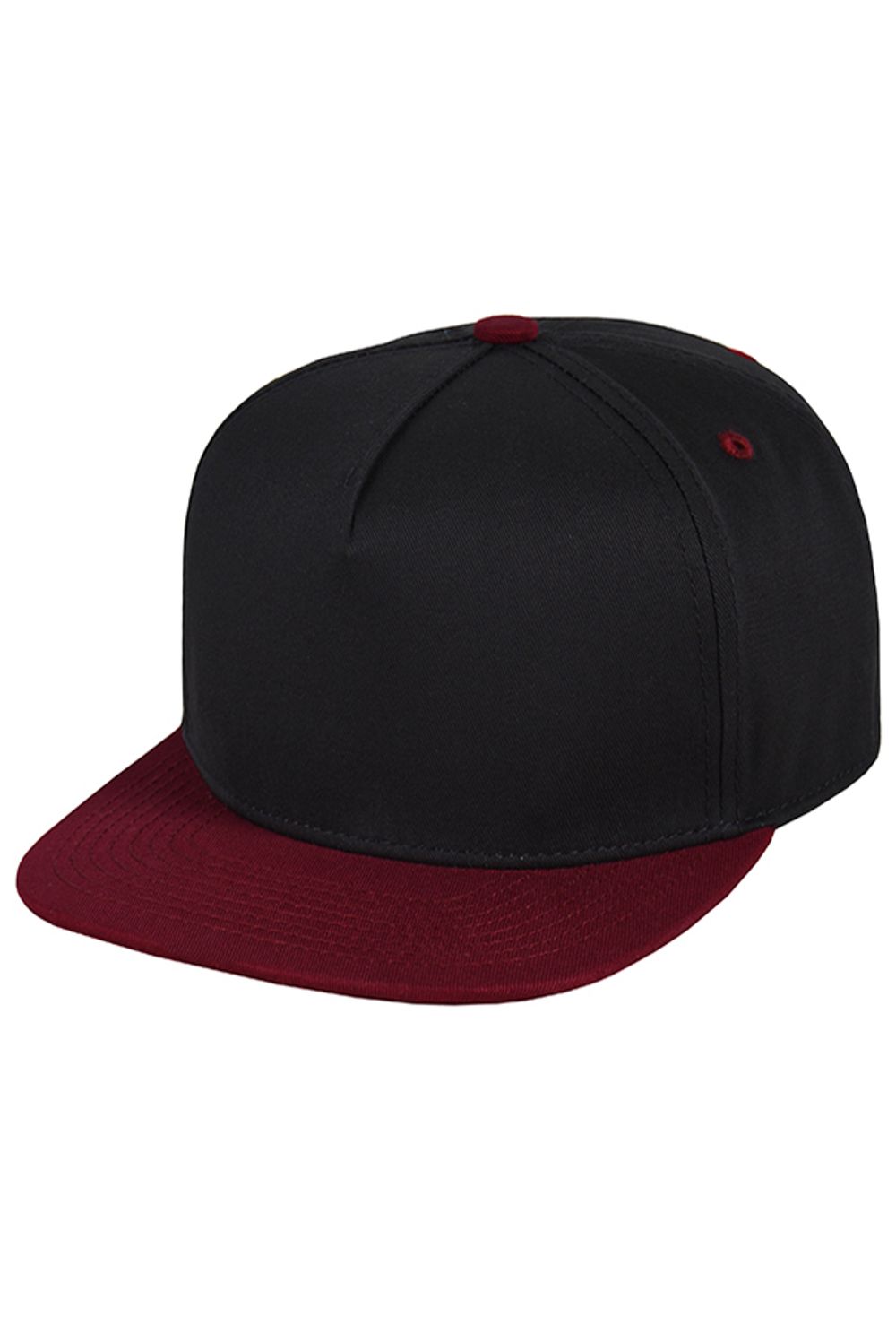 Бейсболка черная с бордовым фото спереди