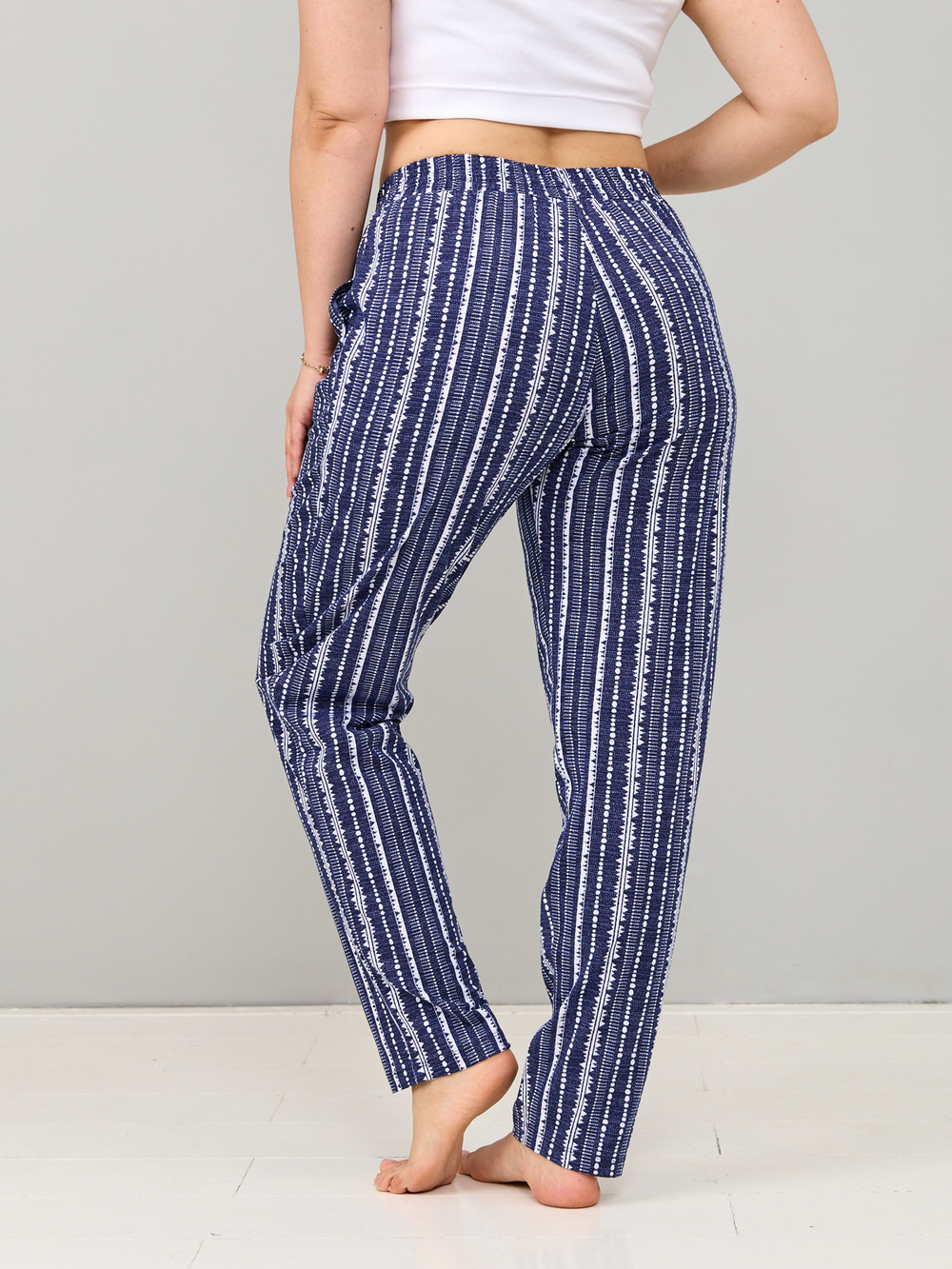 Брюки Б-18/джинсрогожка-оргамент