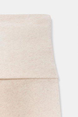 ZARA БРЮКИ С ЗАВЕРНУТЫМ ПОЯСОМ, БЕЖЕВЫЙ МЕЛАНЖ