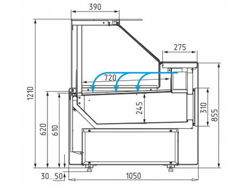 Холодильная витрина CARBOMA BAVARIA 3 GC111 SM 3,75-1 без боковин