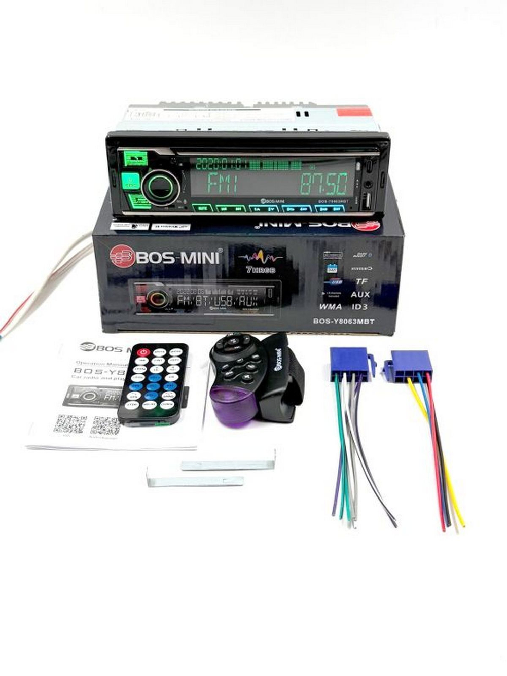 Автомагнитола FM/BT/USB/TFplayer BOS-MINI BOSY8063MBT