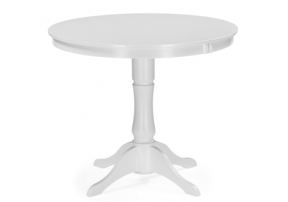 Стол деревянный Woodville Амадей 90(130)x90 белый матовый