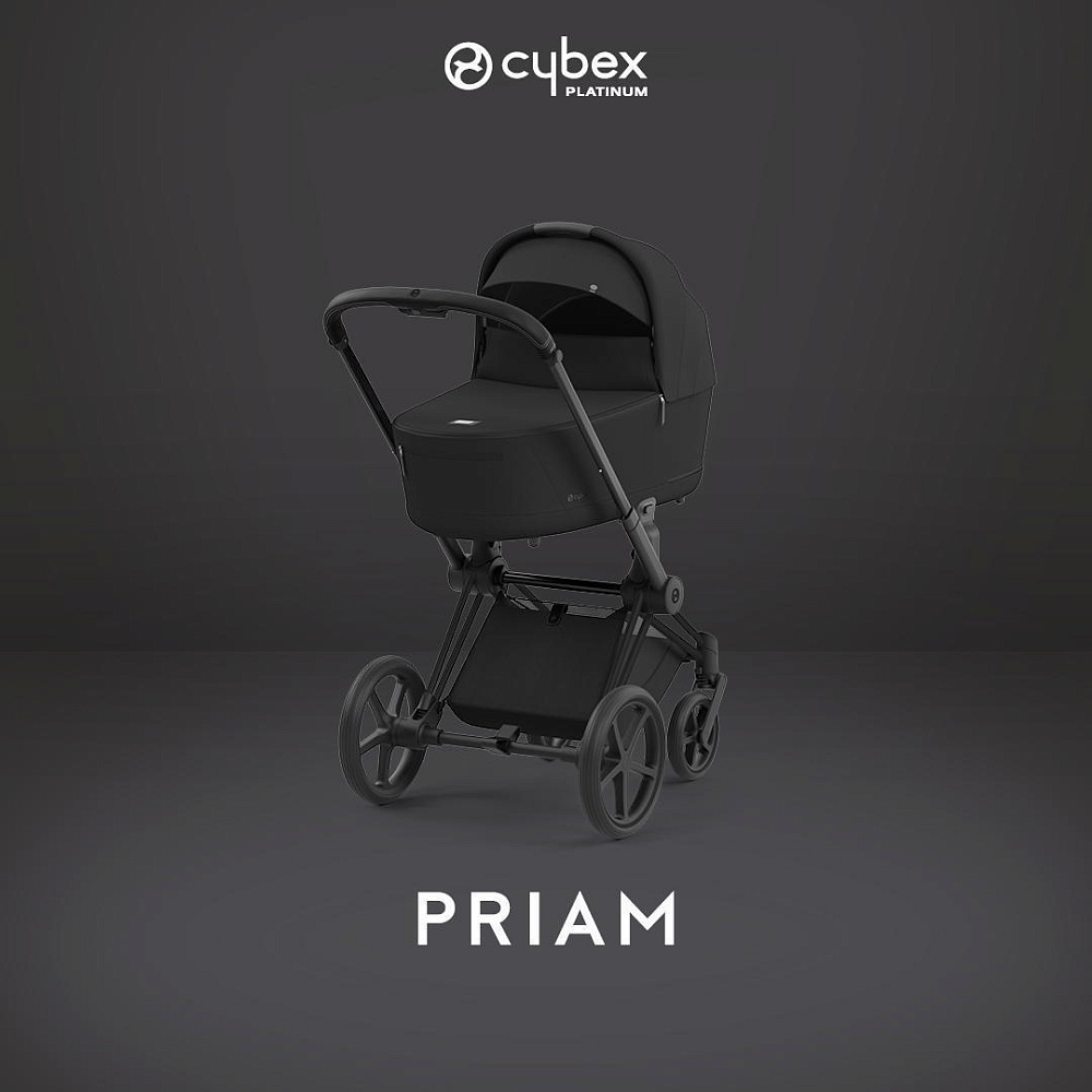 Коляска 3 в 1 Cybex Priam IV Matt Black complete и автокресло Cloud T i-Size Cozy Beige Plus Sepia Black