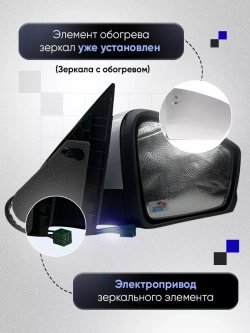 Зеркала Гранта Калина 1, 2 Датсун Электропривод Обогрев