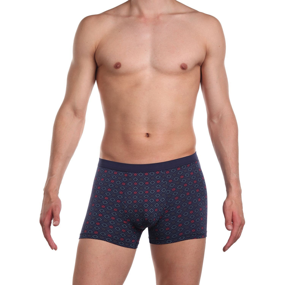 Трусы-боксеры с принтом-геометрией (Размер: M) (Цвет: темно-синий)