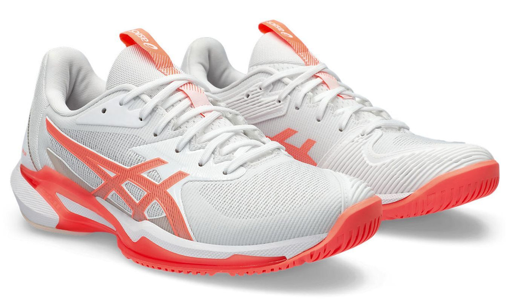 Женские теннисные кроссовки Asics Solution Speed FF 3 - white/sun coral - White