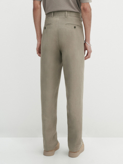 Massimo Dutti Брюки из 100% льна, зеленый