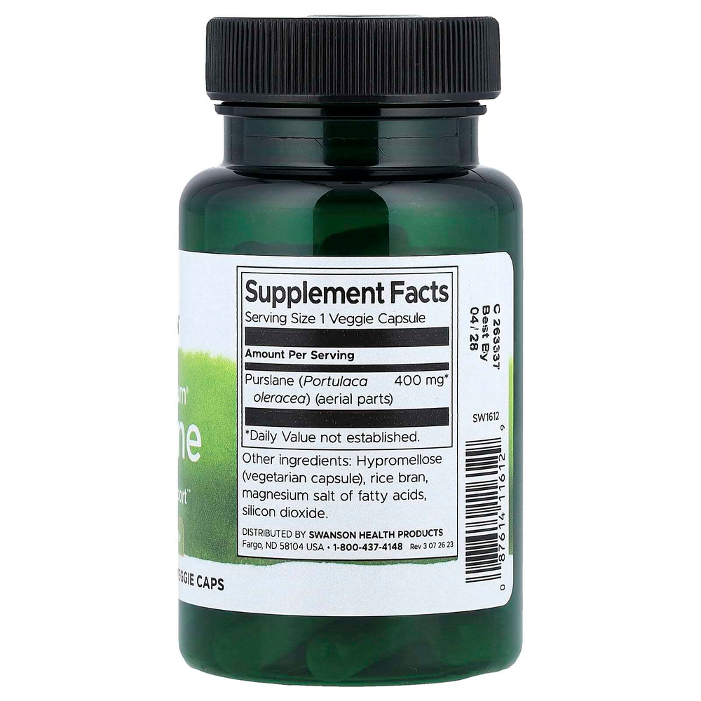 Swanson, портулак Full Spectrum®, 400 мг, 60 растительных капсул