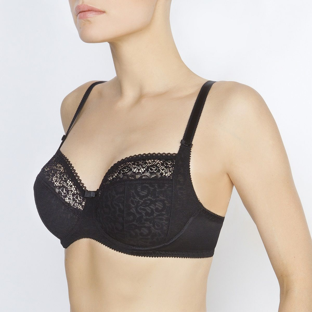 Бюстгальтер с мягкой чашкой на каркасах (Размер: 70H) (Цвет: черный)