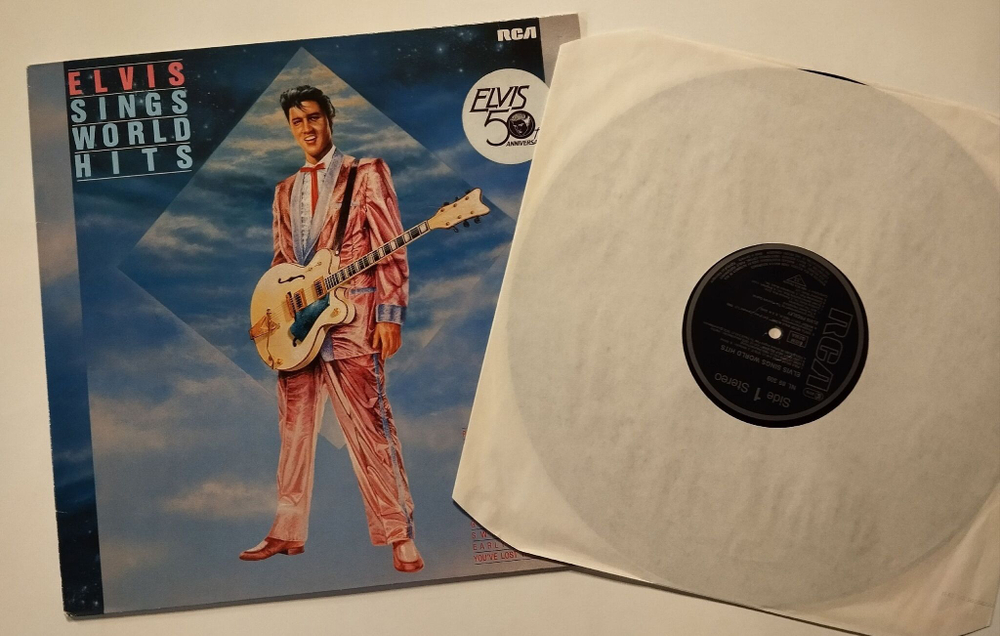 Винтажная виниловая пластинка LP Elvis Presley Sings World Hits (Germany 1984)