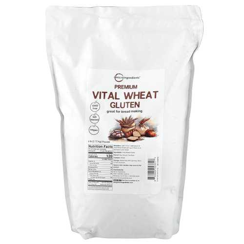Micro Ingredients, Premium Vital, пшеничный глютен в порошке, 2,72 кг (6 фунтов)