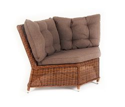 "Бергамо" плетеный угловой диванный модуль, цвет коричневый