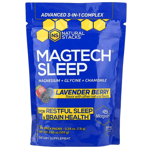 Natural Stacks, MagTech® Sleep, ягоды лаванды, 14 стик-пакетов по 7,8 г (0,28 унции)