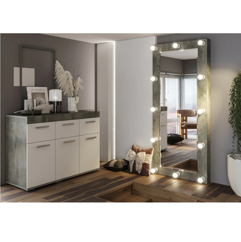 Комод Инстайл КМ-03, бетон/белый