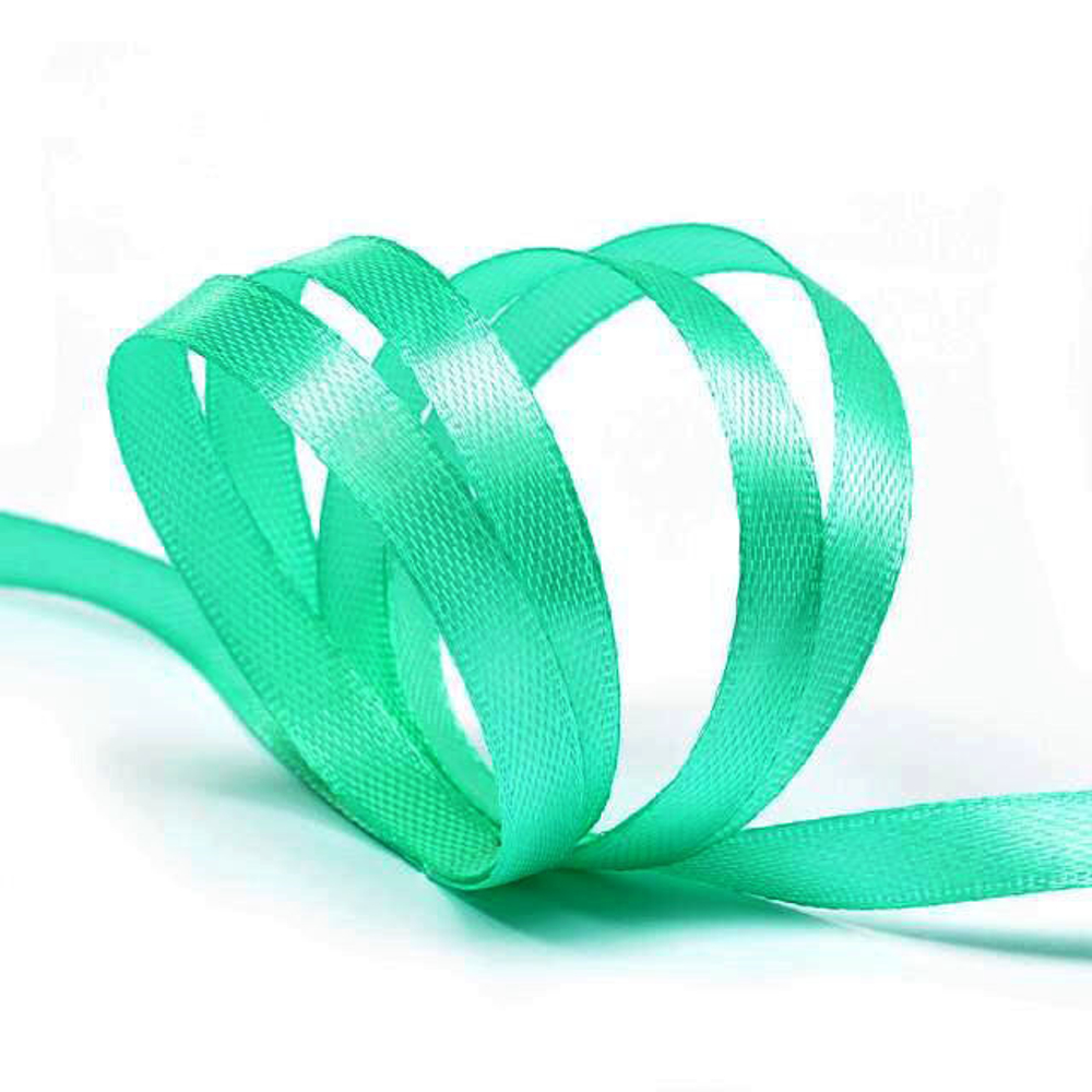 Лента атласная мятная 7 мм.