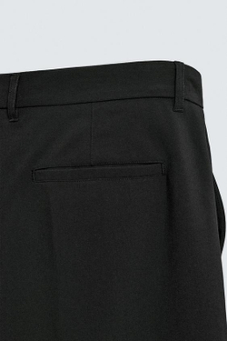 ZARA КОСТЮМНЫЕ БРЮКИ СО СКЛАДКАМИ, ЧЕРНЫЙ