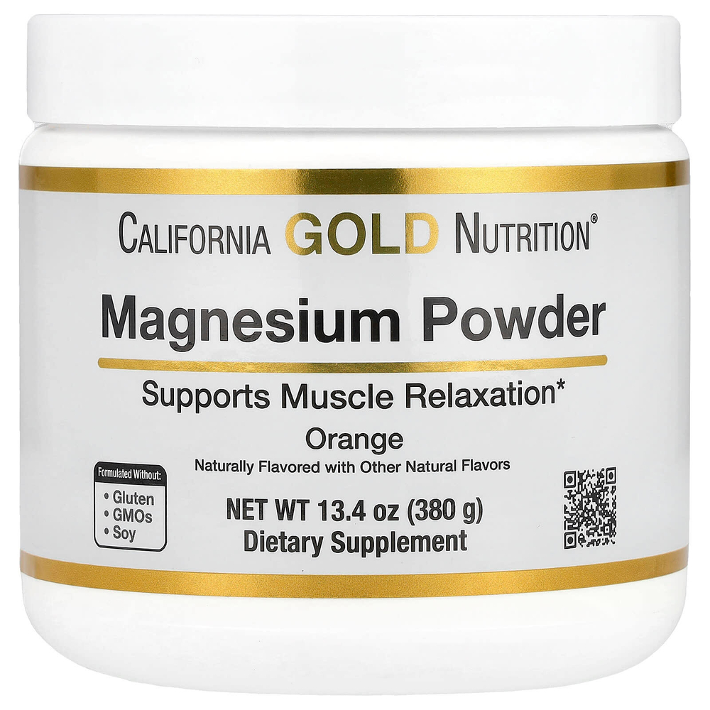 California Gold Nutrition, магний в растворимом порошке, со вкусом апельсина, 380 г (13,4 унции)