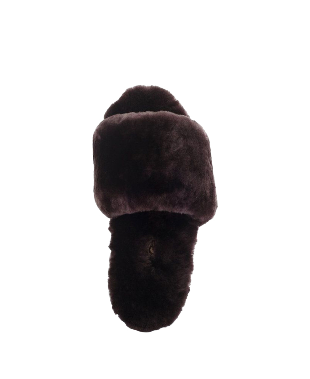 FLUFF SLIDE SLIPPER-chocolate