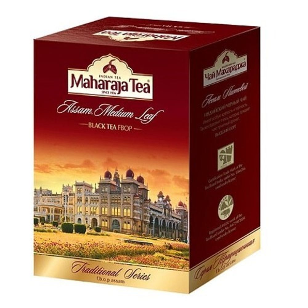 Чай Maharaja Ассам Листовой черный в/с Assam FBOP Assam Medium Leaf Black Tea FBOP 100 г