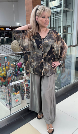 Итальянские нарядные брюки-палаццо на резинке