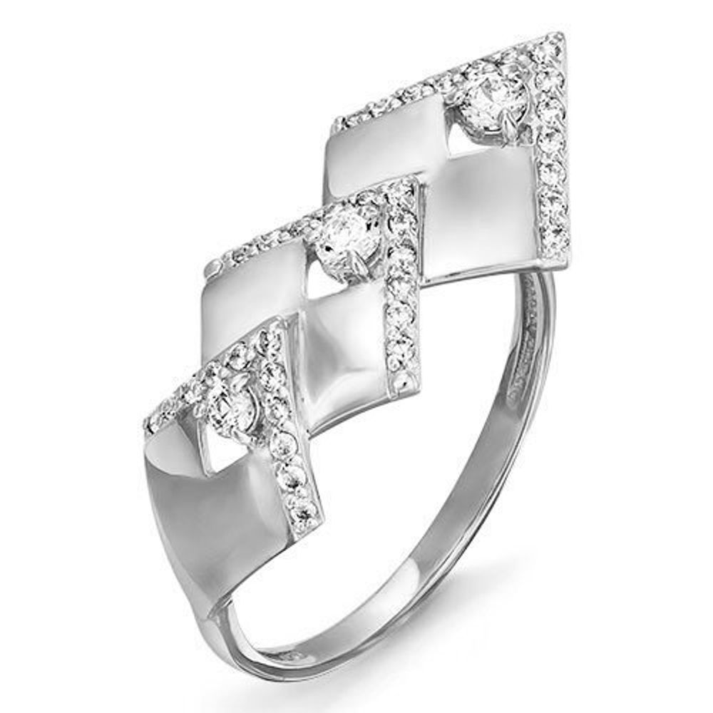Серебряное кольцо с фианитами 17 размер