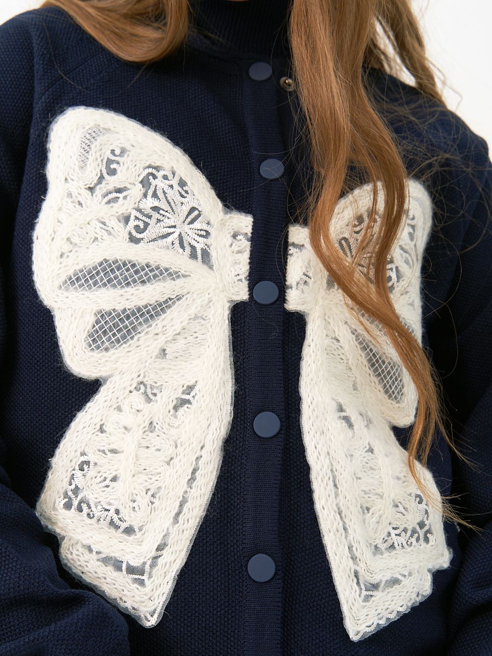 Кардиган для девочки AT1118 синий-белый