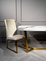 Стол обеденный Ist Casa Ланс Мат, 160х90х75 см, белая керамика, матовое золото