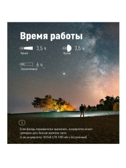 Фонарь налобный КОСМОС KOC505Lit аккумуляторный сенсорный