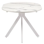 Стол Bradex Home Rudolf круглый раскладной 90-120x90x75см, белый мрамор, белый