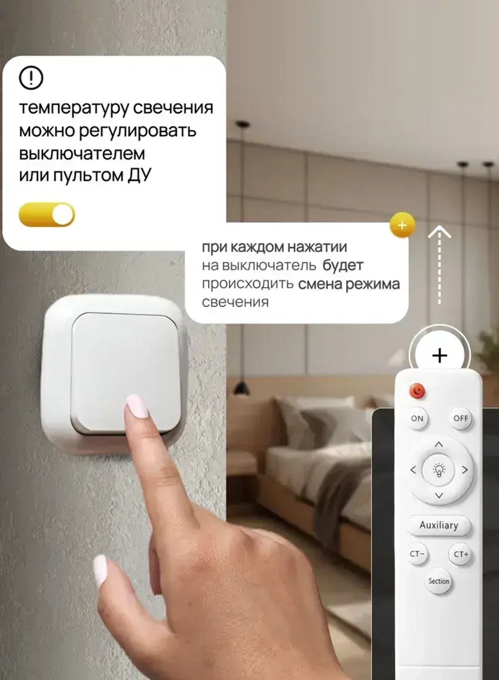 Люстра потолочная светодиодная с пультом 8842/500, потолочный светильник на кухню 120Вт