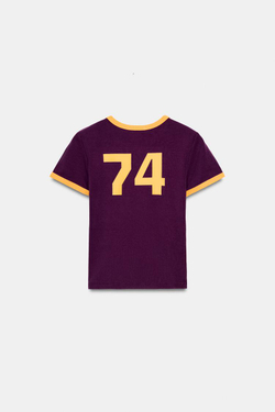 ZARA ФУТБОЛКА С НАДПИСЬЮ, ВИННЫЙ