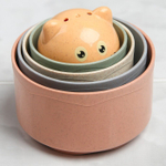 Набор игрушек для игры в ванне «Пирамидка Мишка», стаканчики, 5 шт.