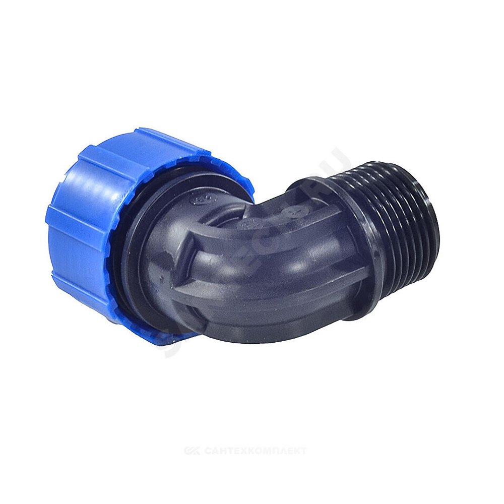 Отвод компрессионный ПЭ Дн 20х1/2"х90гр НР Ру16 ТПК-АКВА 50012012