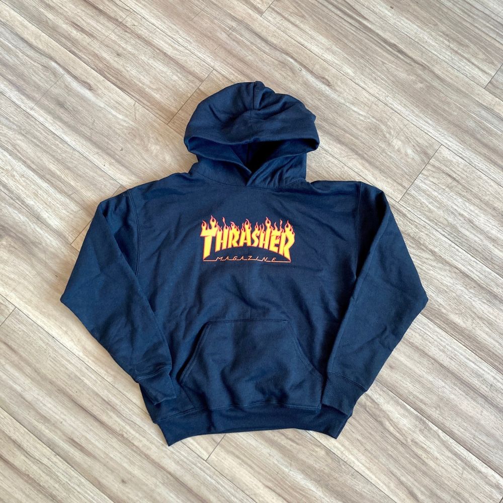 Худи детское Thrasher Youth Flame Logo Black