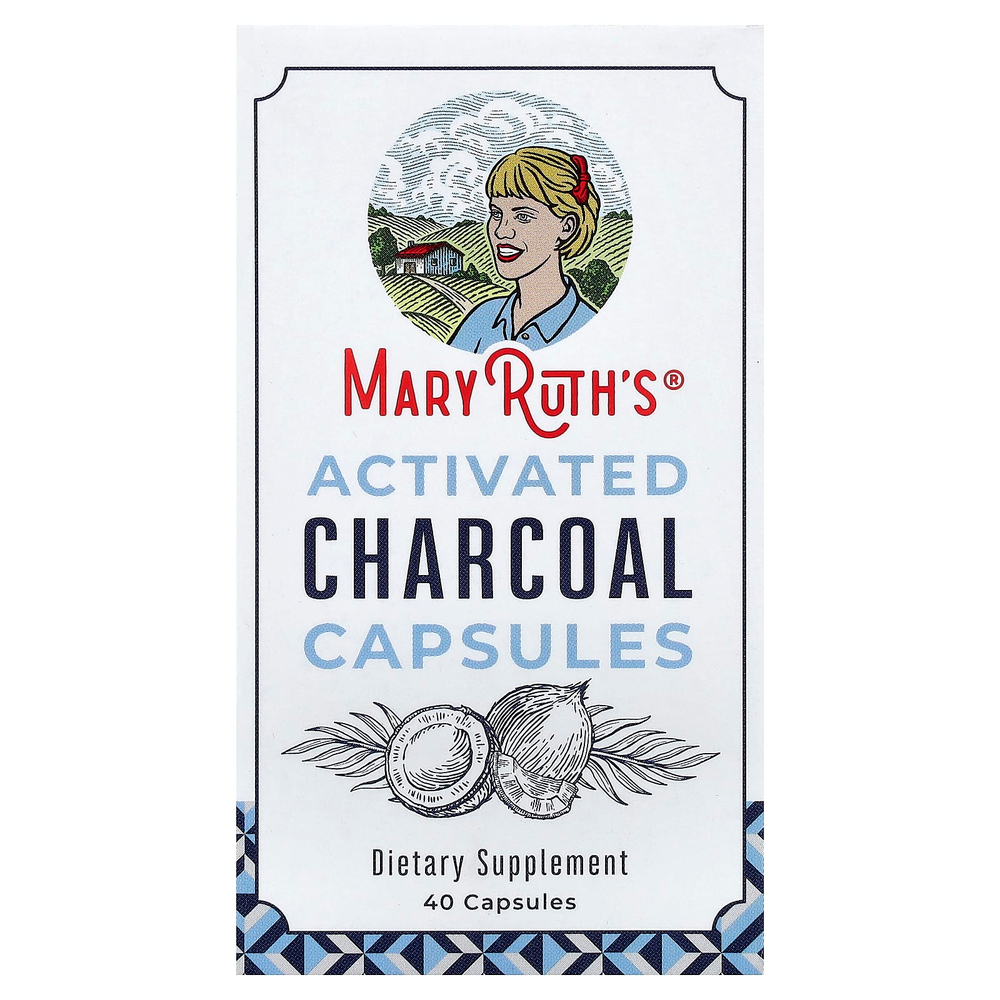MaryRuth's, Капсулы с активированным углем, 40 капсул (475 мг на капсулу)