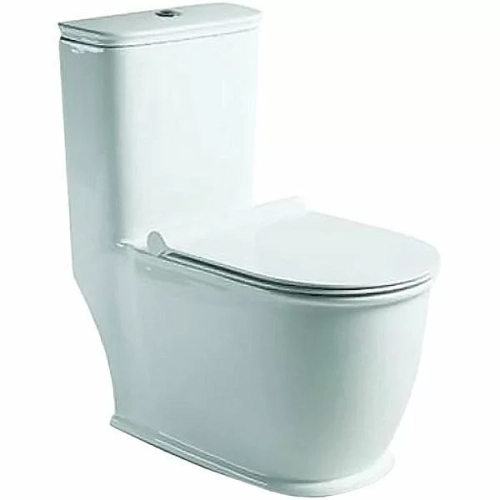 Унитаз моноблок SantiLine SL-5019 безободковый, с крышкой микролифт