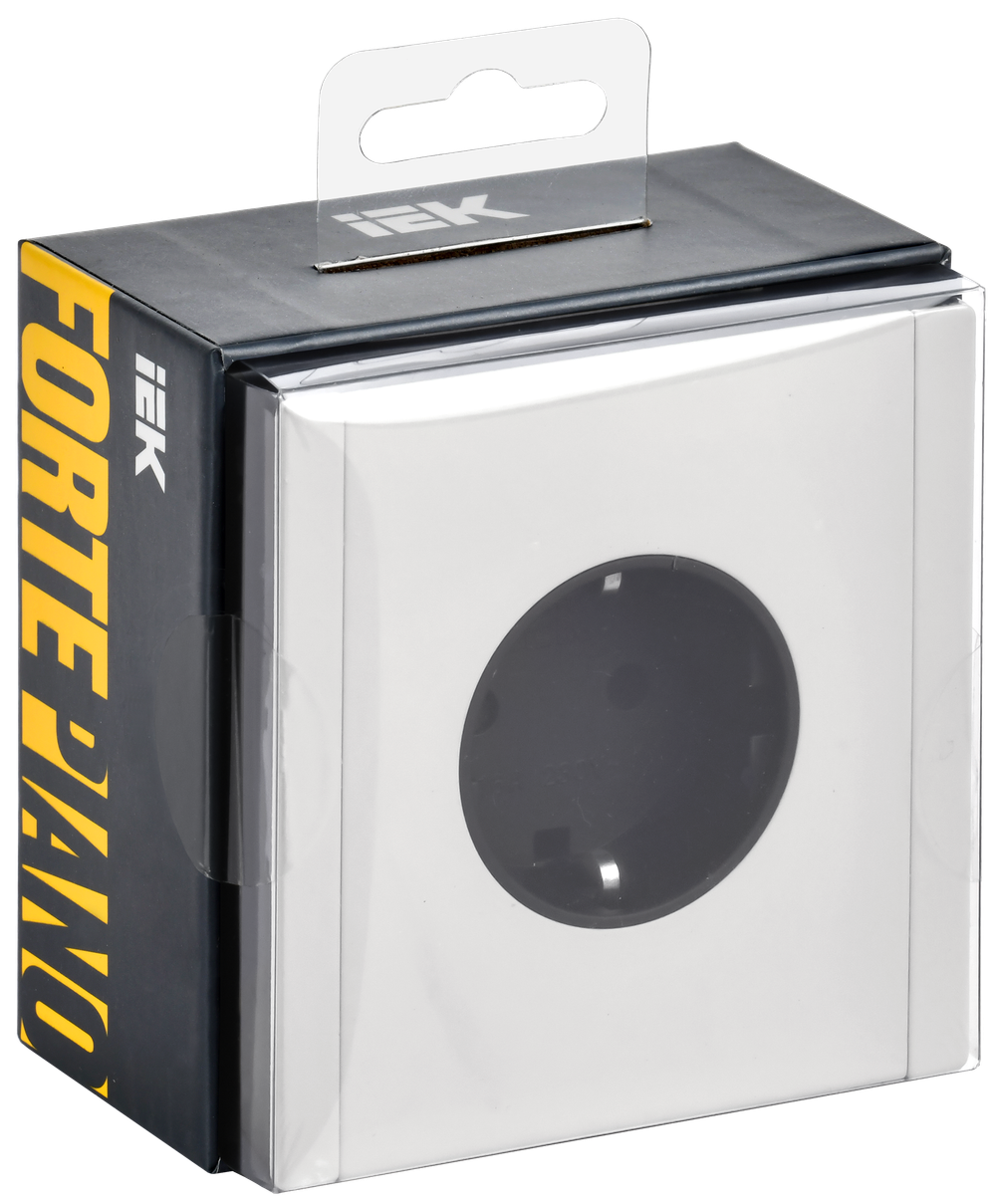 FORTE&PIANO Розетка 1-местная с заземлением с защитными шторками безвинтовое крепление 16А FP213M металл белый IEK