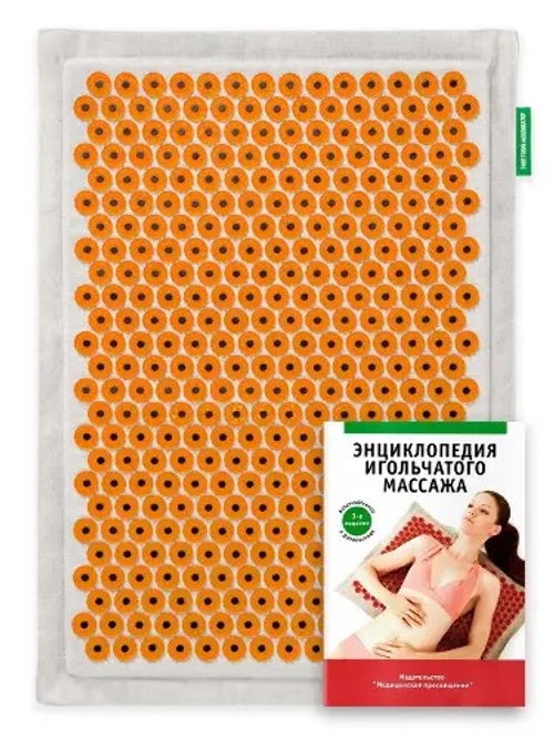 Аппликатор-массажёр медицинский тибетский магнитный на мягкой подложке 41×60 см, желтый