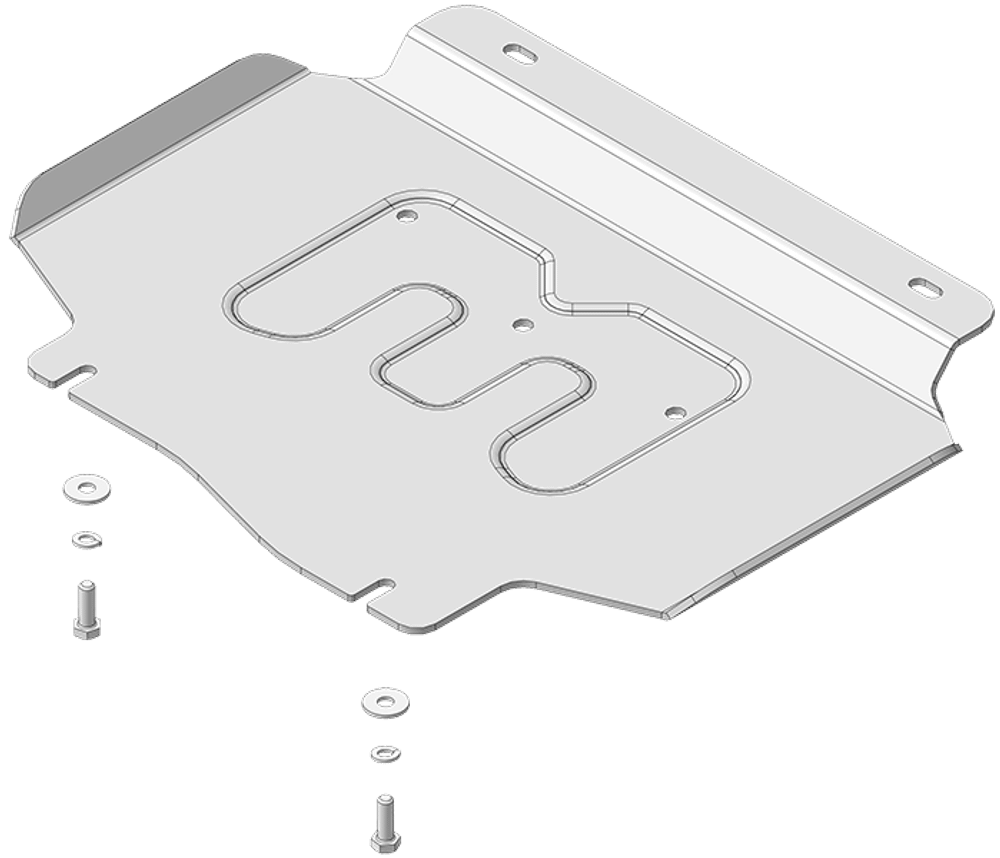 Защита картера двигателя, Переднего дифференциала. 5 мм, Алюминий. для Dodge Ram 1500 RHO 2024-н.в., Motodor.32919