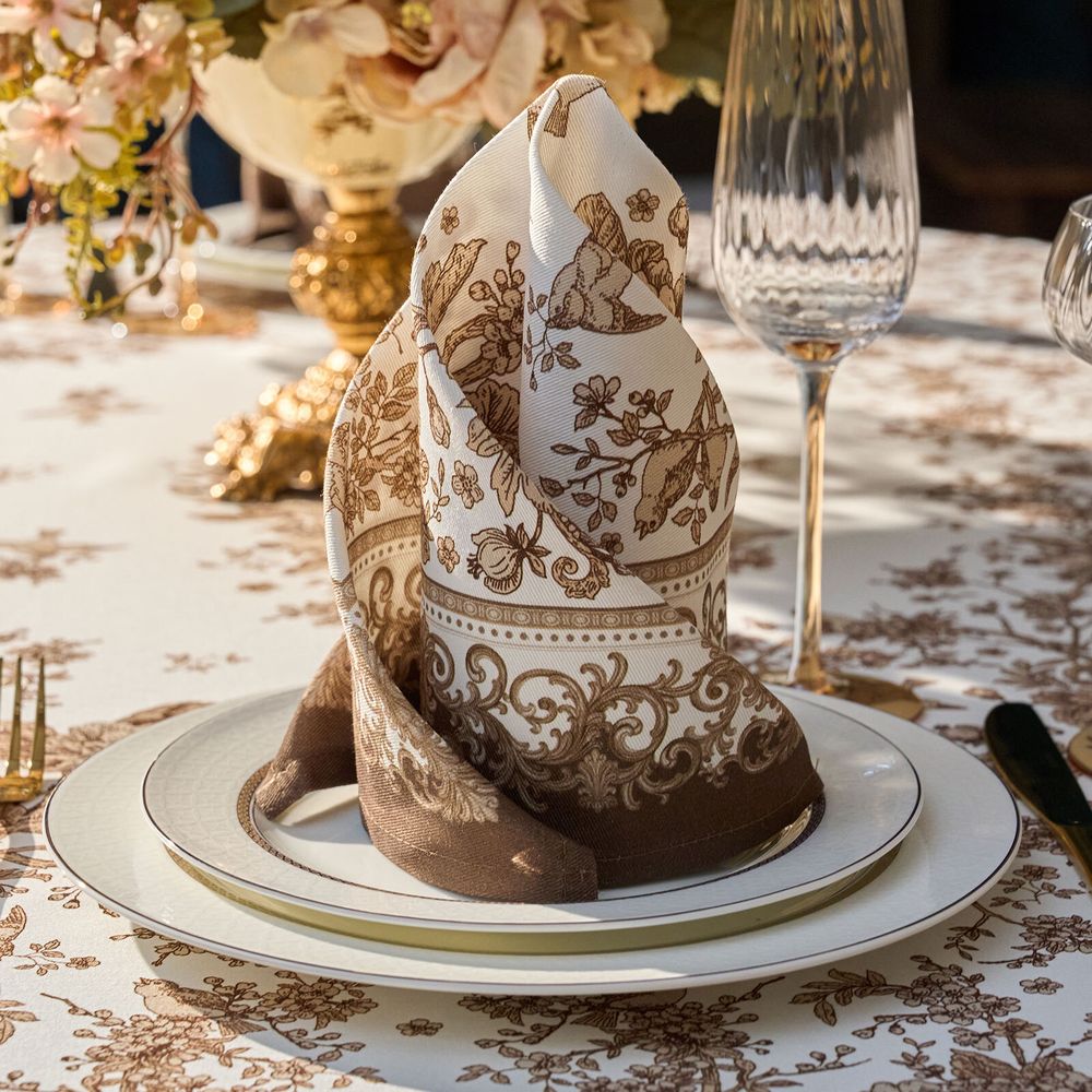 НАБОР САЛФЕТОК ИЗ 2-Х ШТ "ROYAL GARDEN",40Х40СМ, 100% ХЛОПОК ,БЕЖЕВЫЙ ,ТВИЛ