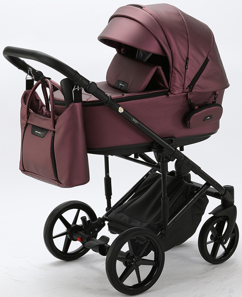 Детская коляска Adamex Zico Deluxe 3 в 1 Z-SM08 Т.СИРЕН.ПЕРЛ КОЖА