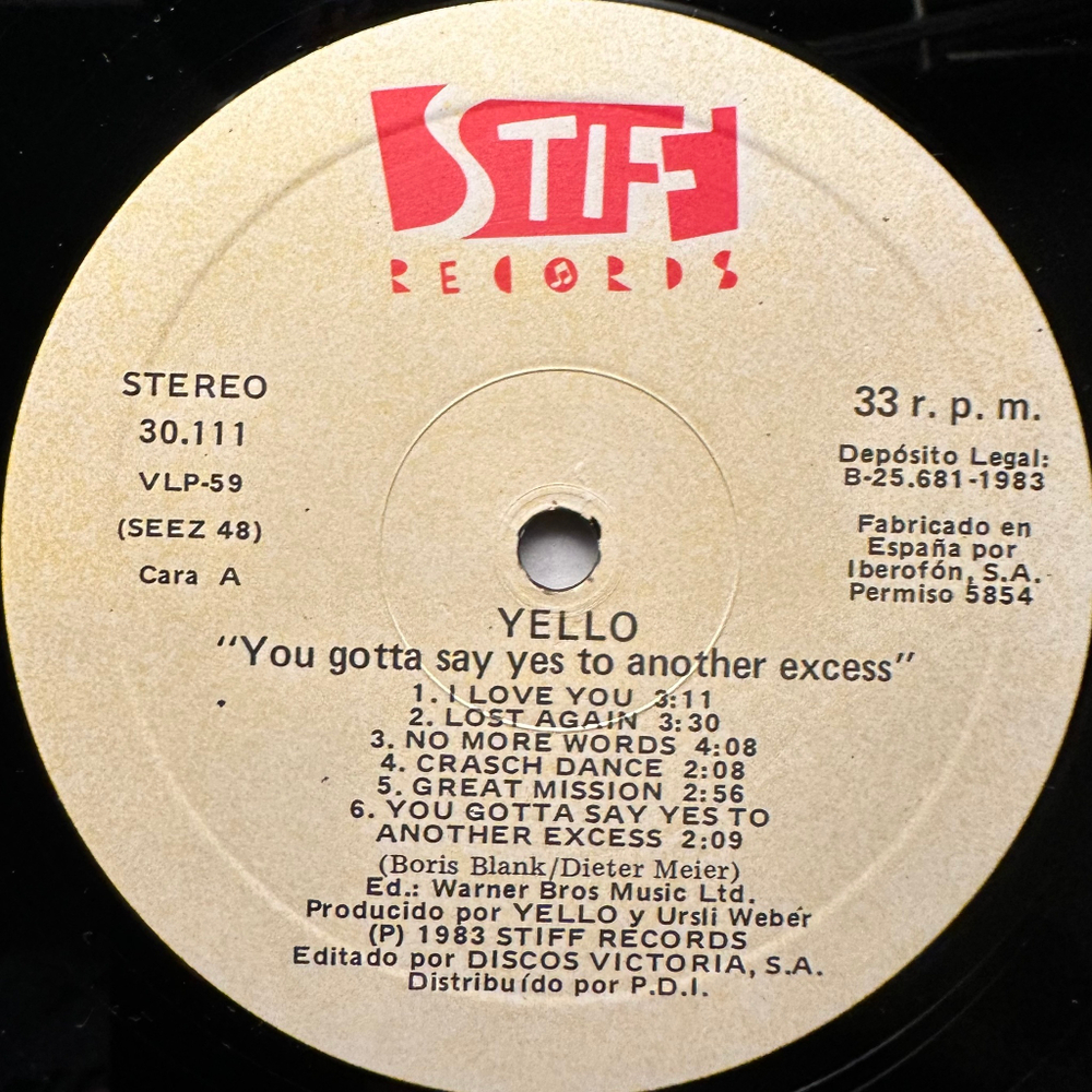 Yello - You Gotta Say Yes To Another Excess (Испания 1983г.)