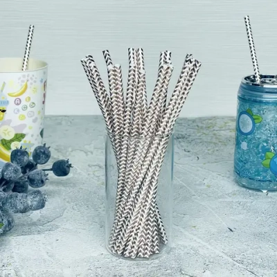 Трубочка для коктейля «Зигзаг» 19,5 см d-6 мм (набор 25 шт), Розовое золото